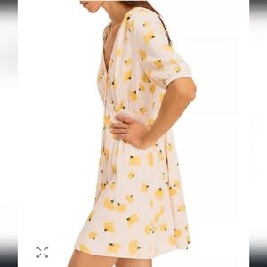 Ba&sh Kosma Cream/Ivory And Yellow Floral Print Dress, XS, Modern Feminine